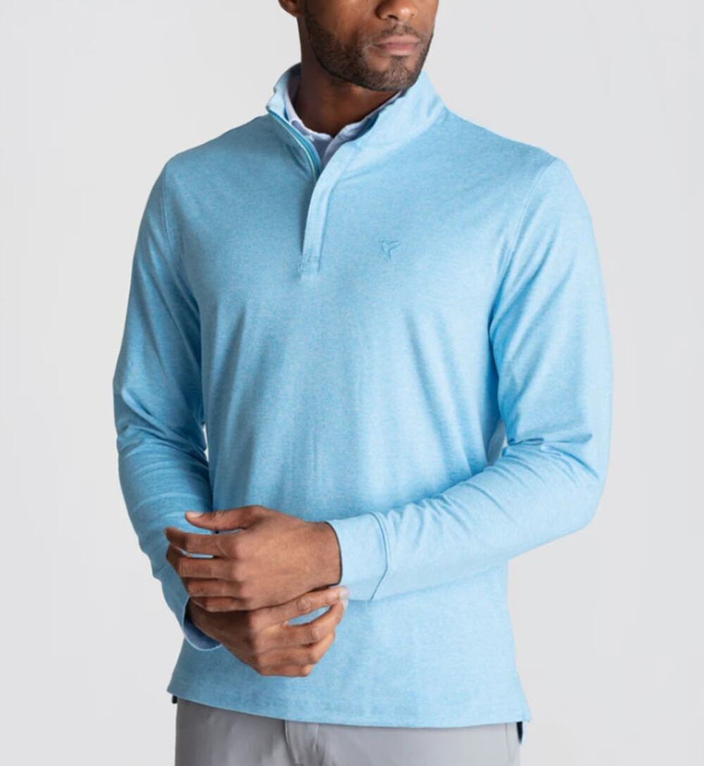 Birddogs The Roadie Quarter Zip Top Light Blue Heather Size Large